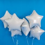 Шар (19"/48 см) Звезда, Белый 1 шт.