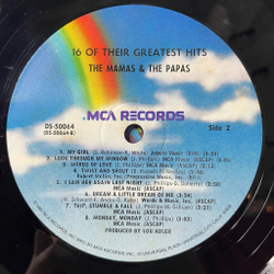 Винтажная виниловая пластинка LP The Mamas and The Papas 16 Of Their Greatest Hits (USA 1975) California Dreamin