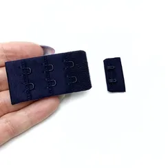 Застежка с крючками сине-черная 2 ряда (цв. 58), 28*55 мм