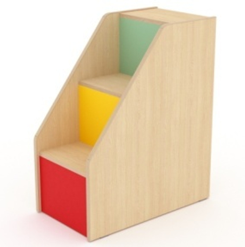 Лесенка приставная к кровати 3 ступени, 350*630*750, корпус древесный, фасады цветные