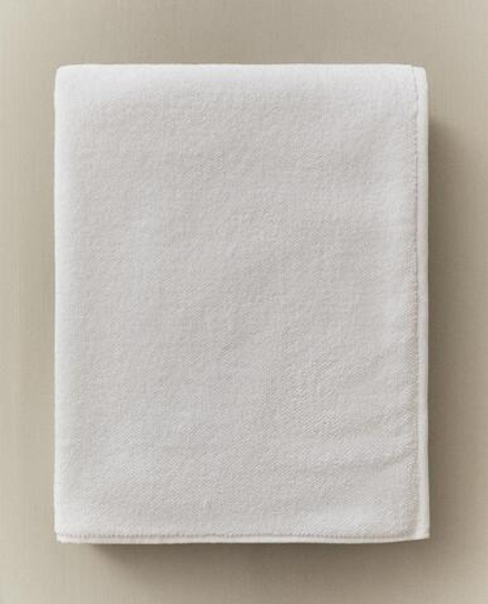 ZARA HOME ПОЛОТЕНЦЕ С ВЫШИВКОЙ, БЕЛЫЙ