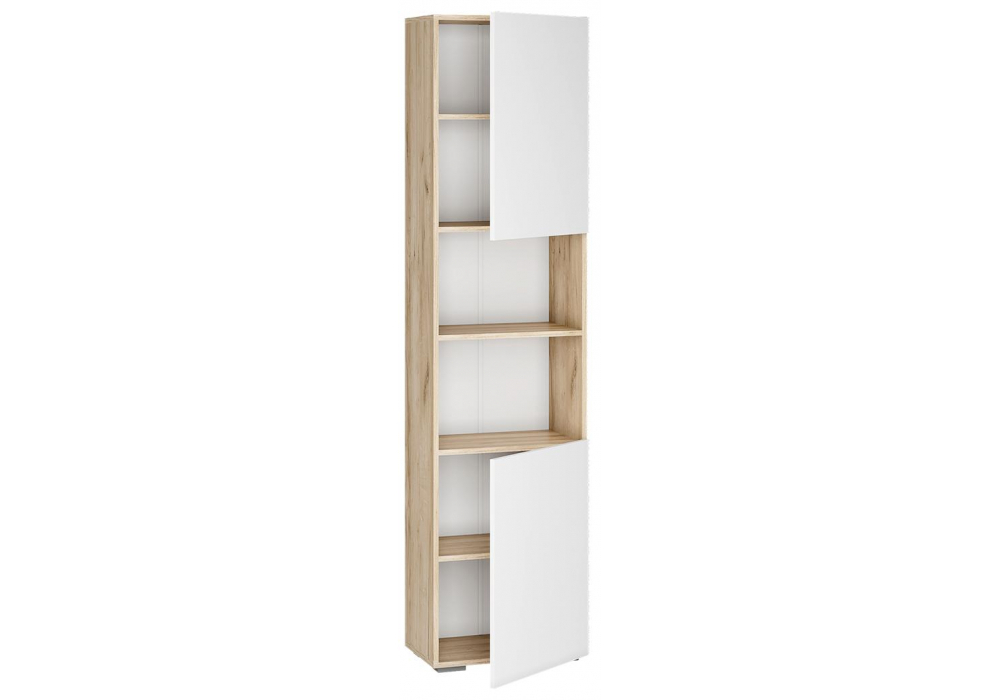 Стеллаж Woodville Алетра ПО-500 дуб крафт серый, глянец белый