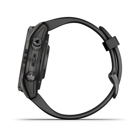 Умные часы Garmin Fenix 7S Pro Sapphire Solar Edition Carbon Gray с черным ремешком