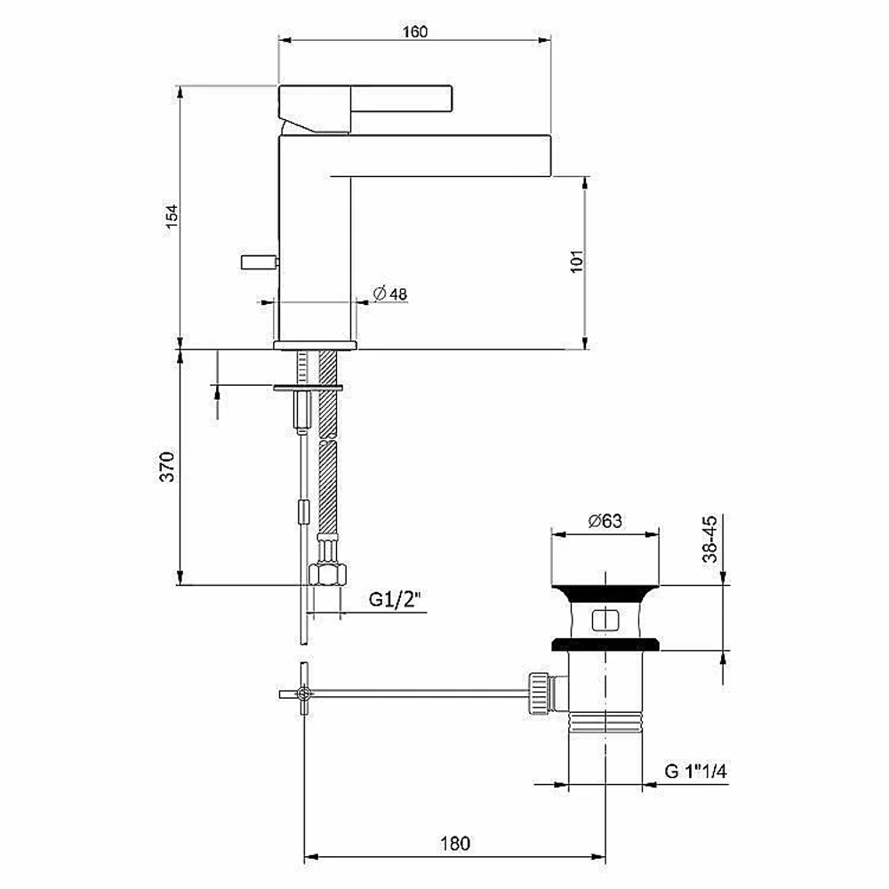 Смеситель для раковины Webert DoReMi DR830102015