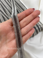 Тесьма термоклеевая мониль серебро графит