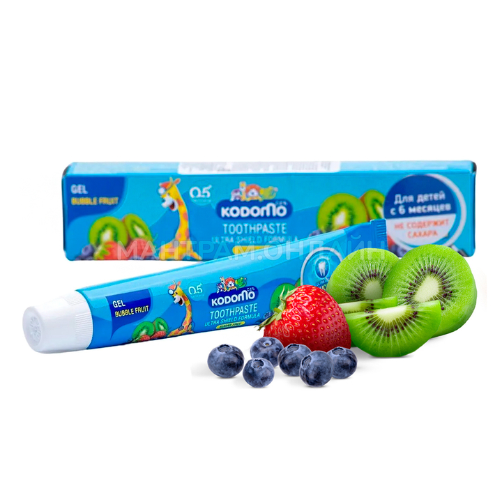 Зубная паста детская Kodomo Toothpaste Gel Bubble Fruit гелевая со фруктовым вкусом 40 г