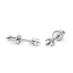 Серьги (каст) из белого золота 585 пробы без вставок