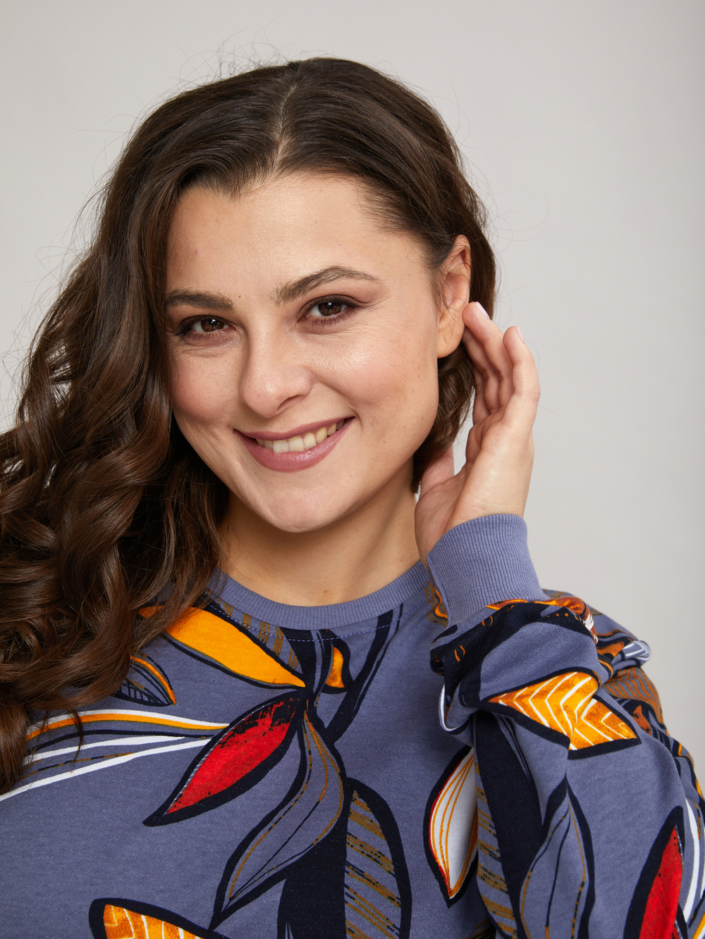 Костюм с брюками КБ-90М/серофиолетовый-осеннийлист