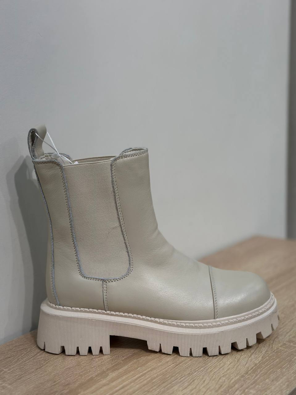 Челси из натуральной кожи/натуральный мех