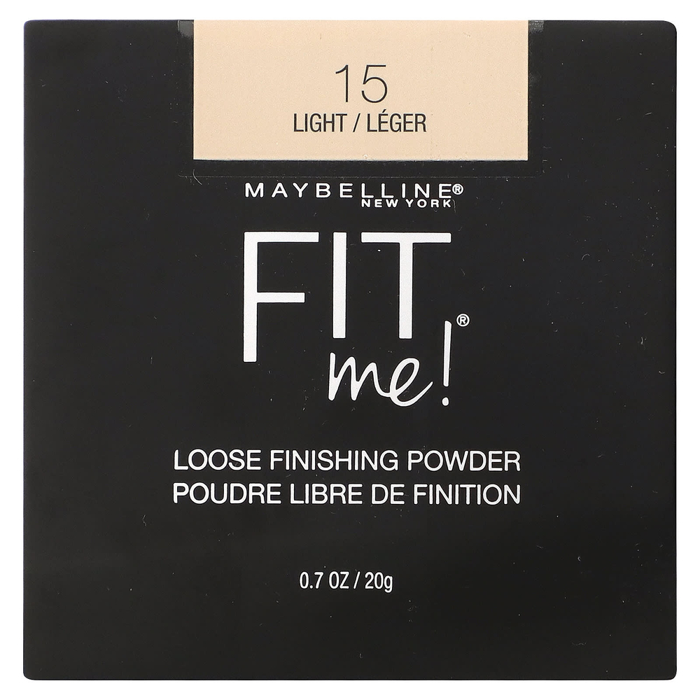 Maybelline, Fit Me, рассыпчатая пудра, оттенок 15 «Светлый», 20 г
