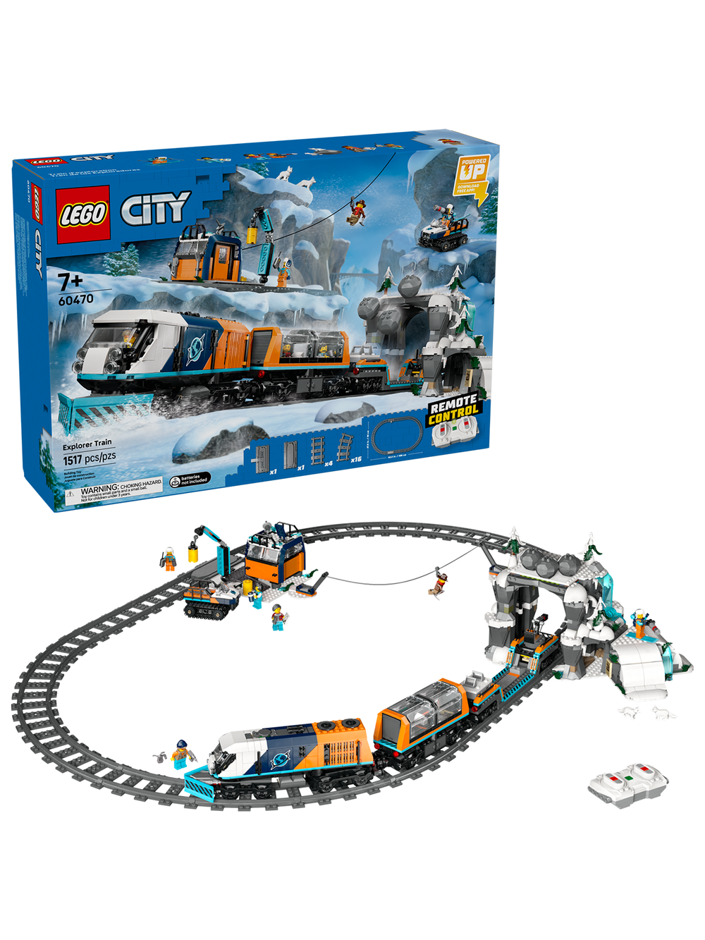 Конструктор Лего Сити Экспресс-поезд Арктический полярный 60470 | LEGO City Arctic Polar Express Train 1517 деталей | 7+