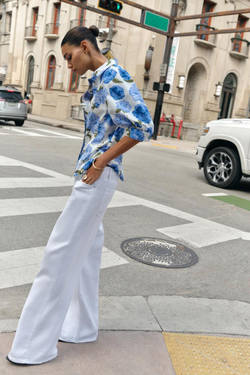 ZARA РУБАШКА ИЗ ПОПЛИНА С ЦВЕТОЧНЫМ ПРИНТОМ, РАЗНОЦВЕТНЫЙ