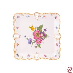 Блюдо квадратное Queen's Crown Мейсенский букет 32см