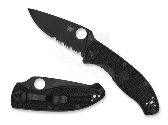 Складной нож Spyderco Tenacious Lightweight 122PSBBK c клинком из стали 8Cr13MoV, рукоять FRN