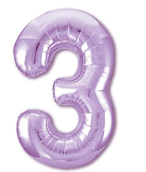 Шар цифра №3 Сиреневый