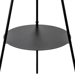 Citilux Рейнер CL806022 Торшер чёрный со столиком и серым абажуром