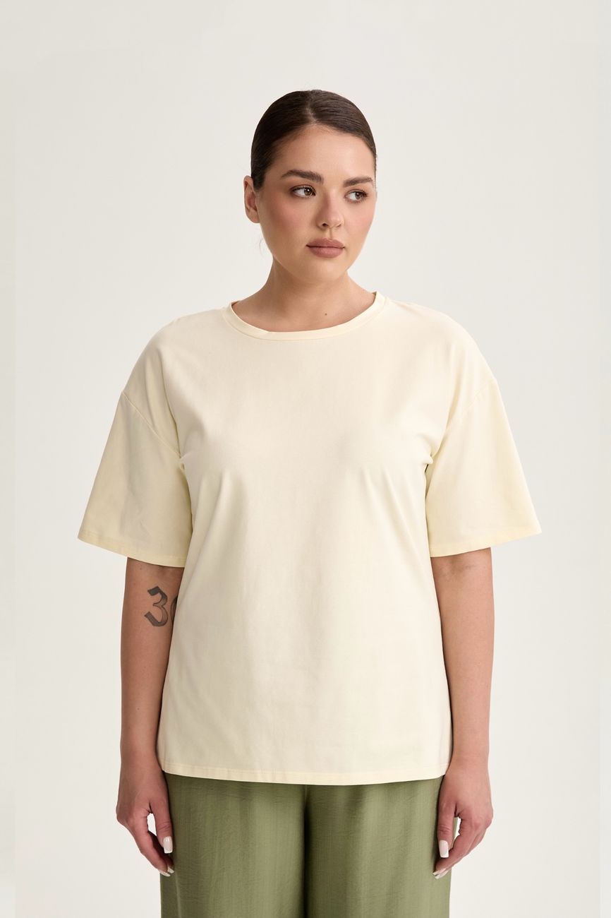 Футболка с круглым вырезом, светло-желтый