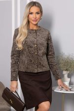 Костюм с юбкой Мэдди (коричневый) К14340-10М LT Collection