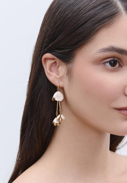 STRADIVARIUS Набор из 2 цветочных сережек, экрю