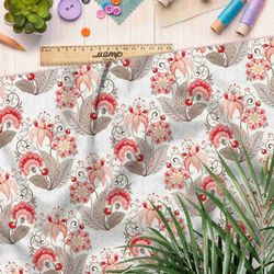 Ткань штапель модные букеты