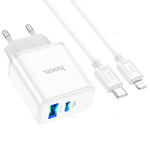 Зарядное устройство на Lightning Hoco C105A 20W PD + QC3.0 (White)