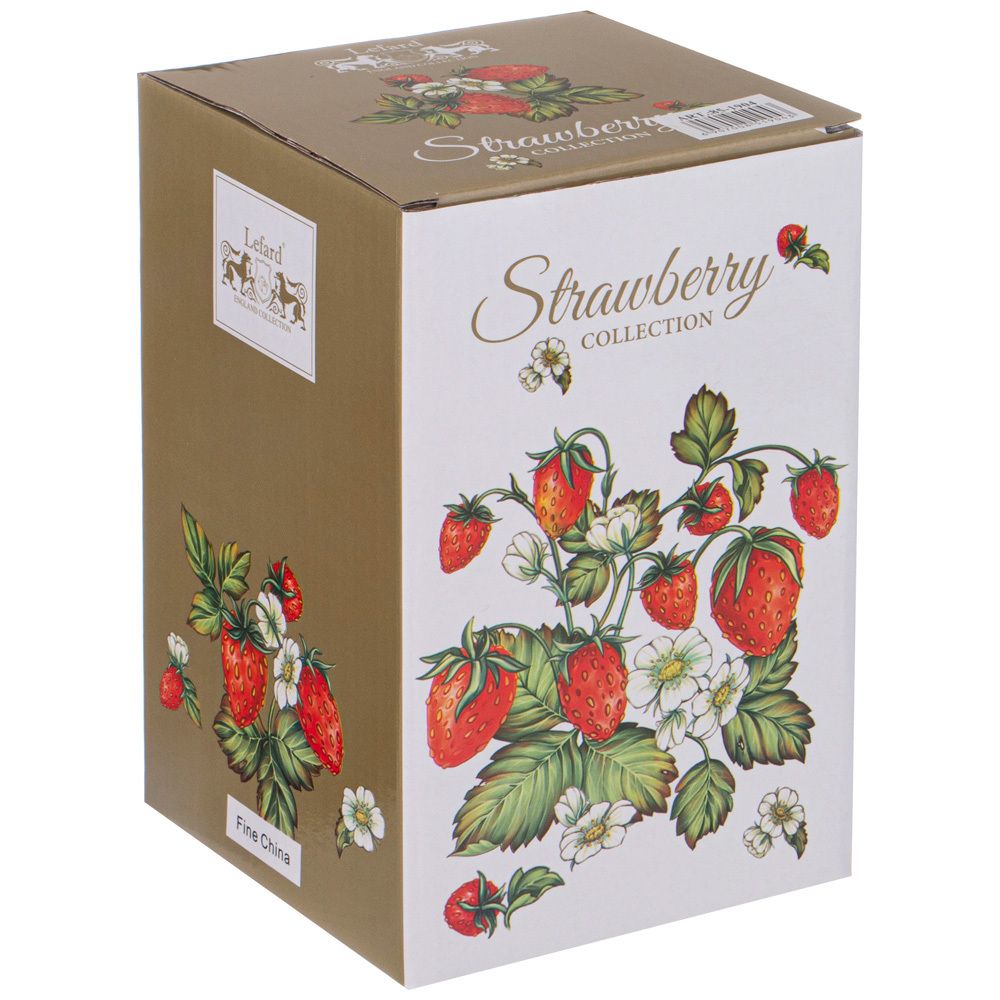 БАНКА С КРЫШКОЙ LEFARD "STRAWBERRY" 11*16,5 СМ 600 МЛ (КОР=12ШТ.)