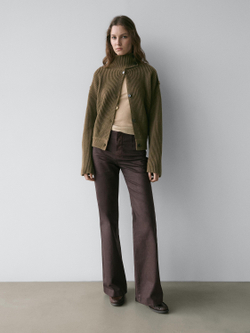 Massimo Dutti Расклешенные брюки, фиолетовый