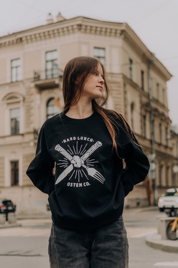 Лонгслив Fork and Knife черный - фото 5