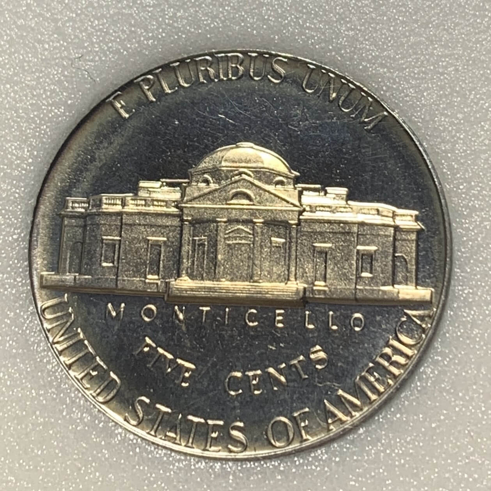США 5 центов (cents) 1976 S Proof "Jefferson Nickel (Джефферсон)" в слабе GEC PR70 DCAM