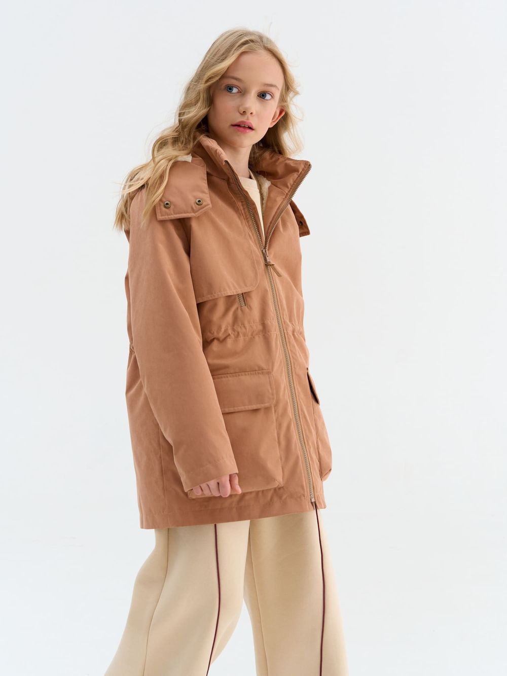 Парка демисезонная на меху "Карамель" 7+