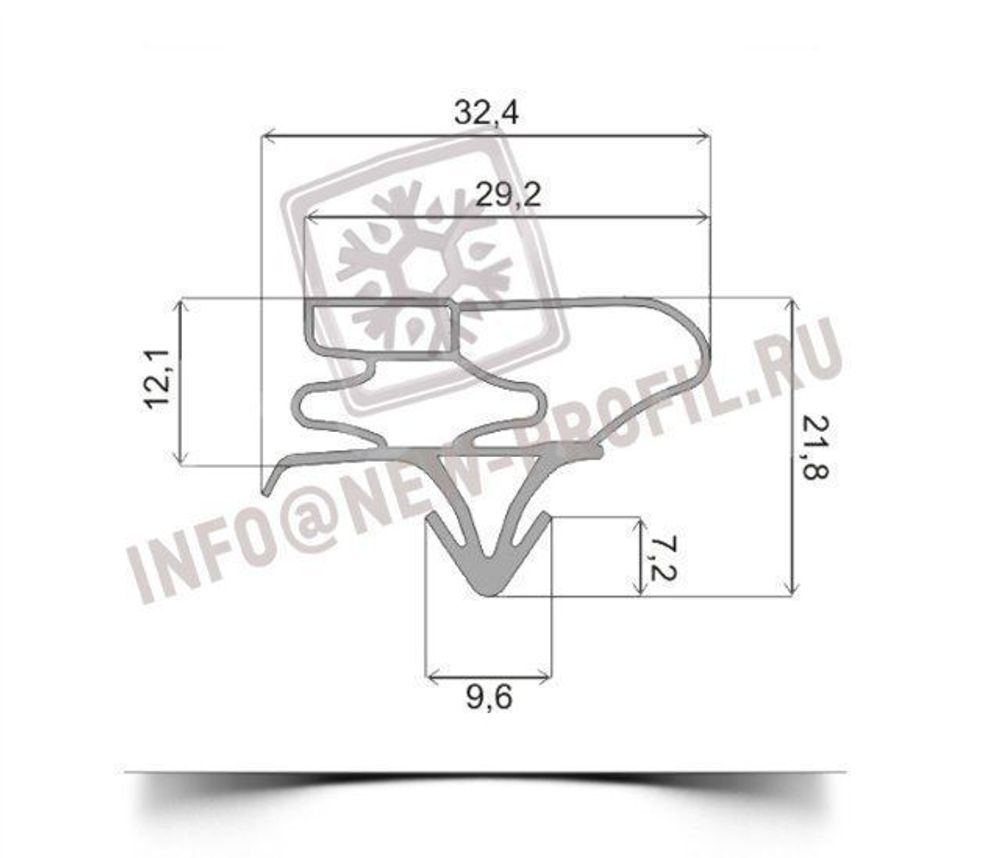 Уплотнитель для холодильника LG GR-399 UEQA м.к 720*570 мм (003 АНАЛОГ)