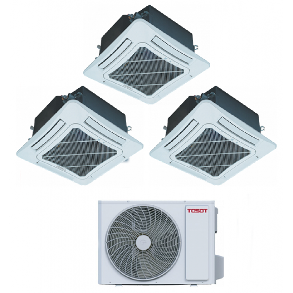 Мульти сплит-система TOSOT кассетная на 3 комнаты (50+50+50 кв.м.)