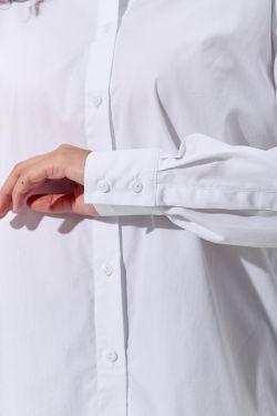 Свободная базовая рубашка из хлопка белого цвета