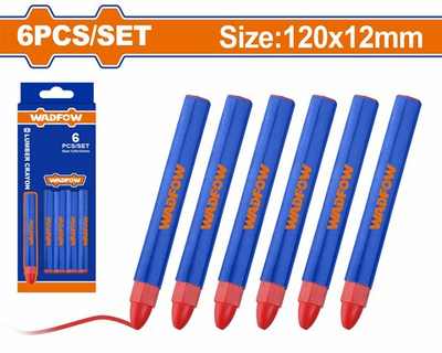 Восковые разметочные мелки красные 6 шт WADFOW WMB4506