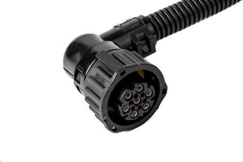 Разъем байонет угловой для фар и фонарей /Г-3302, КАМ., МАЗ/ с 7-ю проводами в гофре (CARGEN)