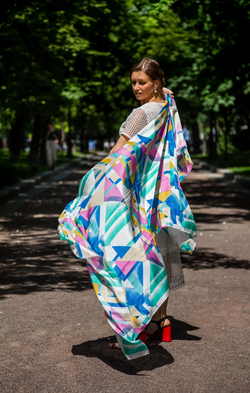 Шаль FOLK LAGON ORCHIDEE Шаль 100% Petrusse 110x190 Мультиколор