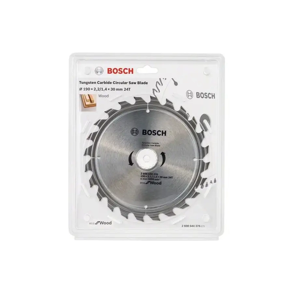 Пильный диск Eco for wood 190x30x1,4 мм, 24 BOSCH 2608644376