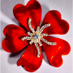 Брошь "Цветок красный"