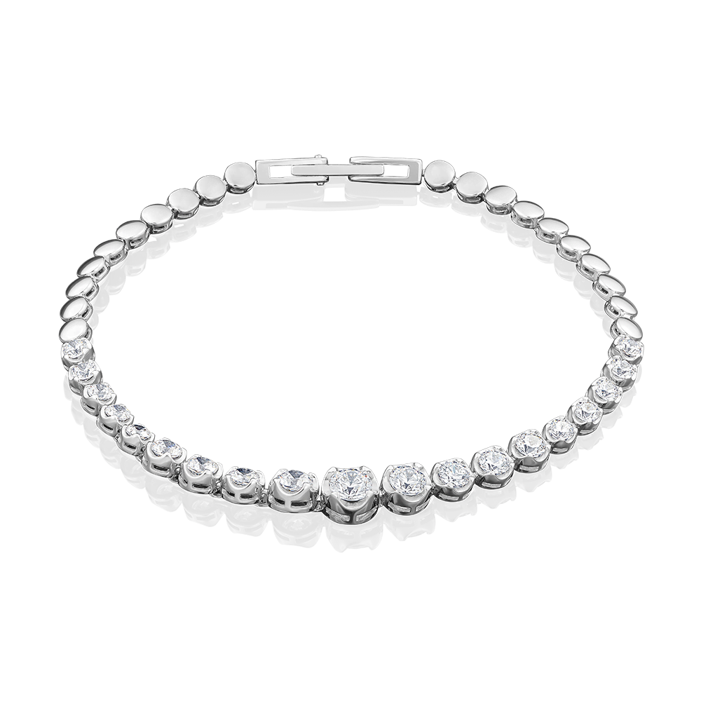 Браслет из белого золота с фианитами