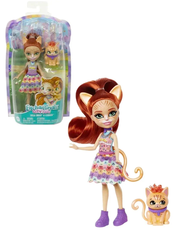 Кукла Энчантималс Кошка Тарла и котенок Каддлер HHB91