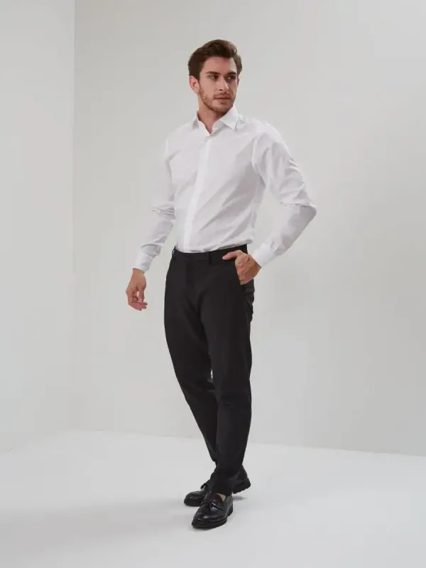Рубашка приталенная SLIM FIT с длинным рукавом, белая