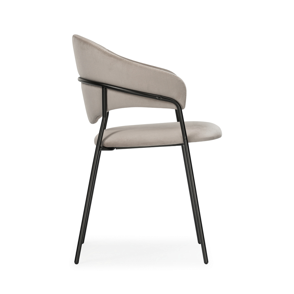 Стул на металлокаркасе Woodville Рансол дымчатый, черный глянец