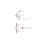 Смеситель для ванны и раковины 40к CN22337 CRON L-излив 400 мм, с душ. аксессуарами ХРОМ