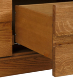 Тумба под телевизор, 180х42х50, Паво, напольная, из дуба с подсветкой, со стеклом, с ящиками, MAKOSA