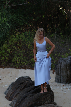 Платье Blossom миди серо-голубой