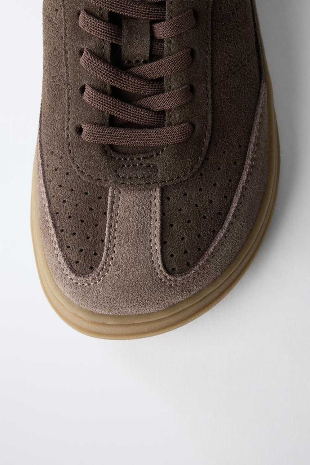 ZARA КОЖАНЫЕ КРОССОВКИ BAREFOOT, КОРИЧНЕВЫЙ