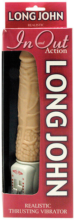 Фрикционный вибрирующий фаллос Long John Vibrator (5 скоростей , 26,5 см, телесный) (Цвет: телесный)