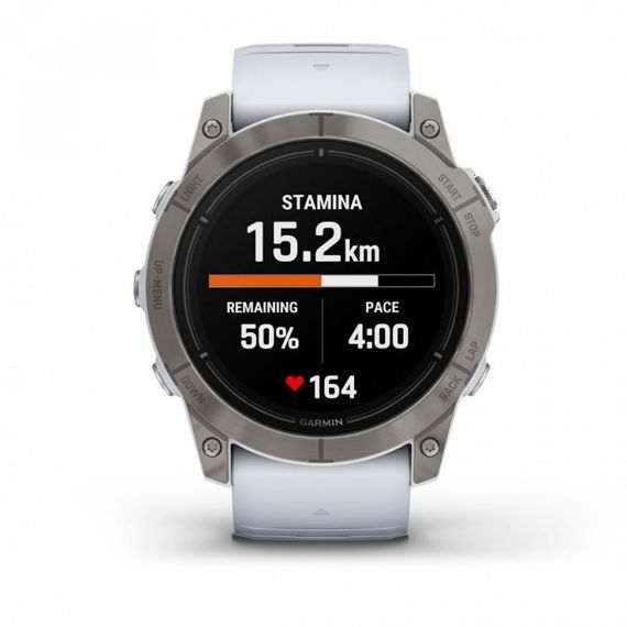 Garmin EPIX PRO Gen 2 Sapphire 51 мм — белый титановый DLC, белый ремешок