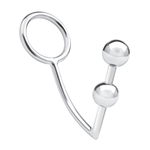Кольцо на пенис с анальным стимулятором Two Bead Stainless Steel Anal Hook   Cock Ring