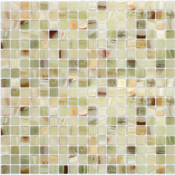 Мозаика LeeDo Caramelle: Pietrine - Onice Jade Verde полированная 30,5x30,5x0,7 см (чип 15x15x7 мм)
